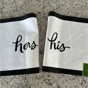 Kate Spade New York Black/White His & Hers set of 4 100% cotton Placemats NWT